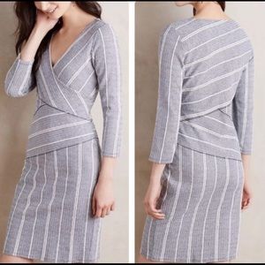 ANTHROPOLOGIE MAEVE DRESS blue and white, sm
